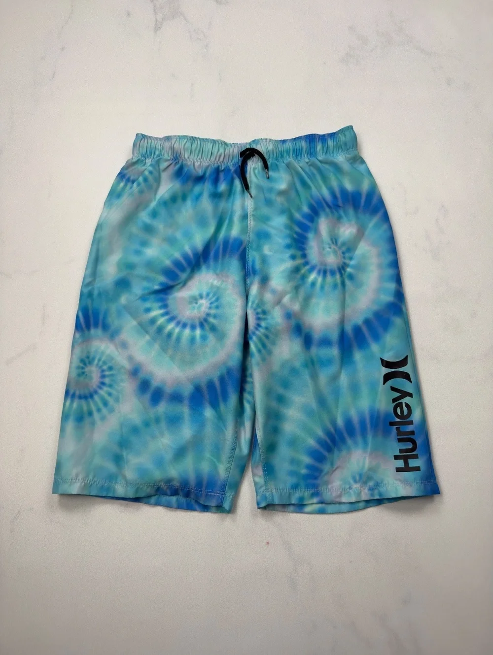 Hurley Swim Shorts Blue Tie-Dye Logo - Boys XL
